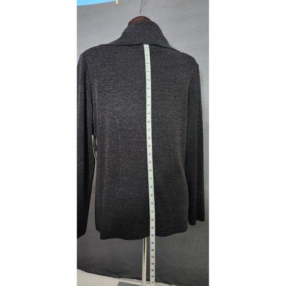Exclusively Misook Cardigan Sweater Womens S Heathered Gray Button Collared NWT - Picture 4 of 11